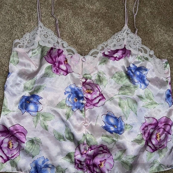 Valerie Stevens Two Piece Floral Cami Sleep Set Lingerie Size Medium - Picture 11 of 14